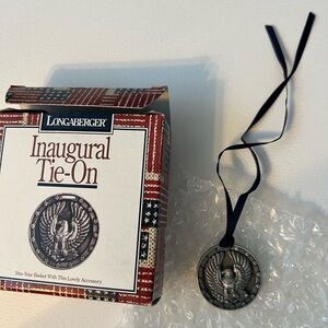 Longaberger Silver and Black 1997 Inaugural Tie-On
